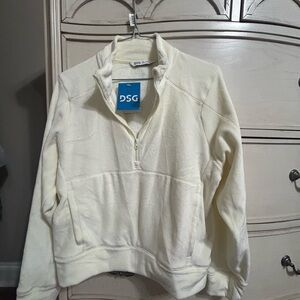 DSG Pale Yellow Velour Quarter-Zip Pullover NWT